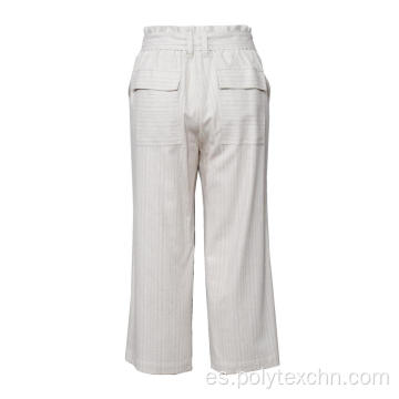 Primavera Verano Pantalones holgados de lino de algodón